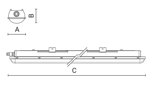 FLIPPER - Plafoniera stagna, dimensioni